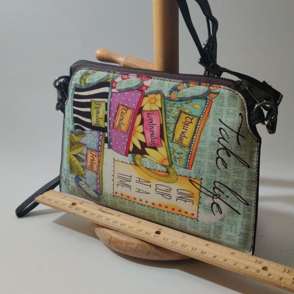 Afternoon High Tea "Take Life One Cup At A Time" Crossbody bag - Picture 2 of 11